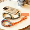 Adjustable Braided Phone and Camera Strap with Colorful Wrist Lanyard & Keychain