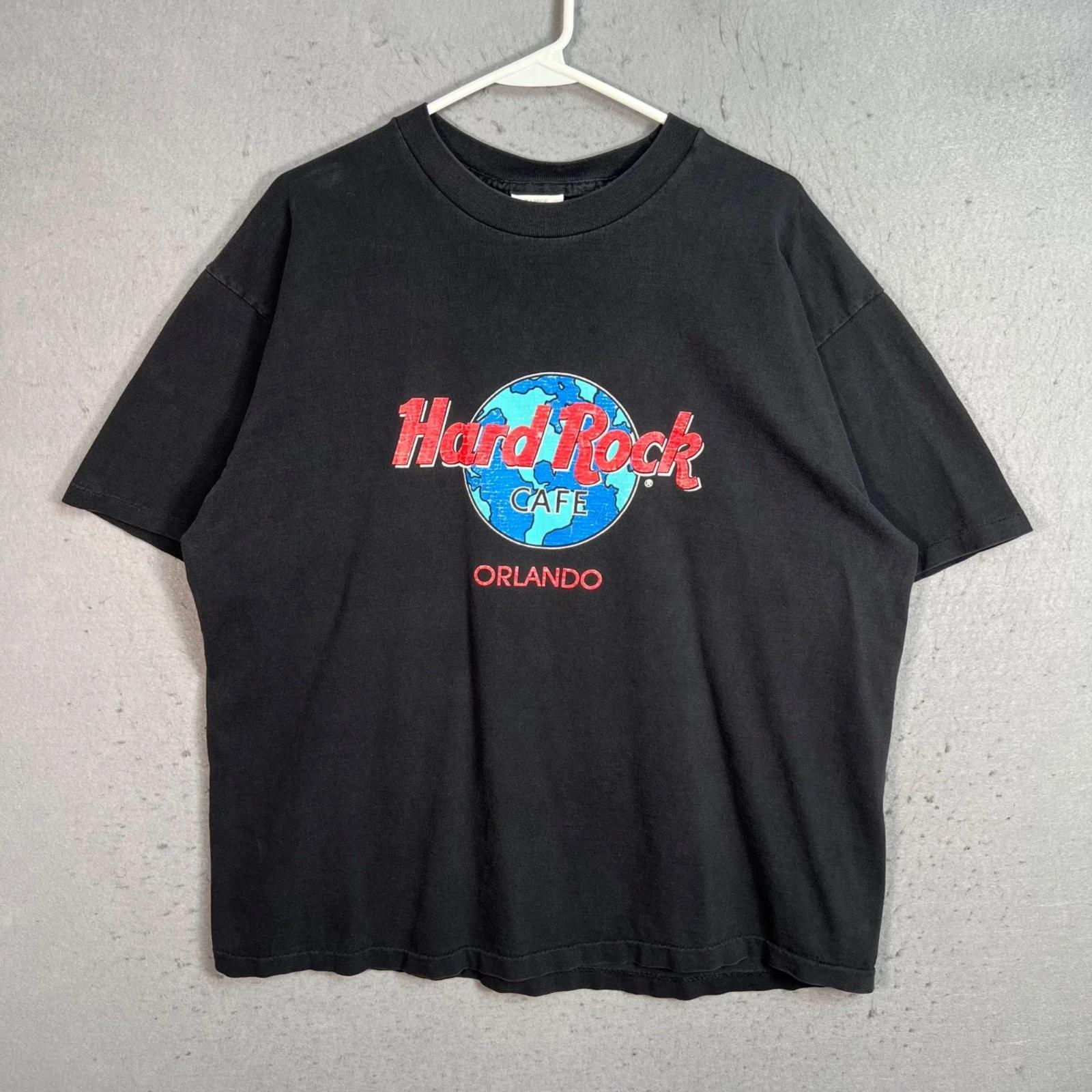 Vintage 90s Hard Rock Cafe Orlando Black T-Shirt Mens Size XL Made In USA 4XL