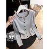 Women S Korean Style Lady Round Neck Long Sleeve Knit Top
