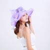 Travel Organza Mesh Hat Flower Beach Cap Elegant Bridal Wedding Hat  for Women