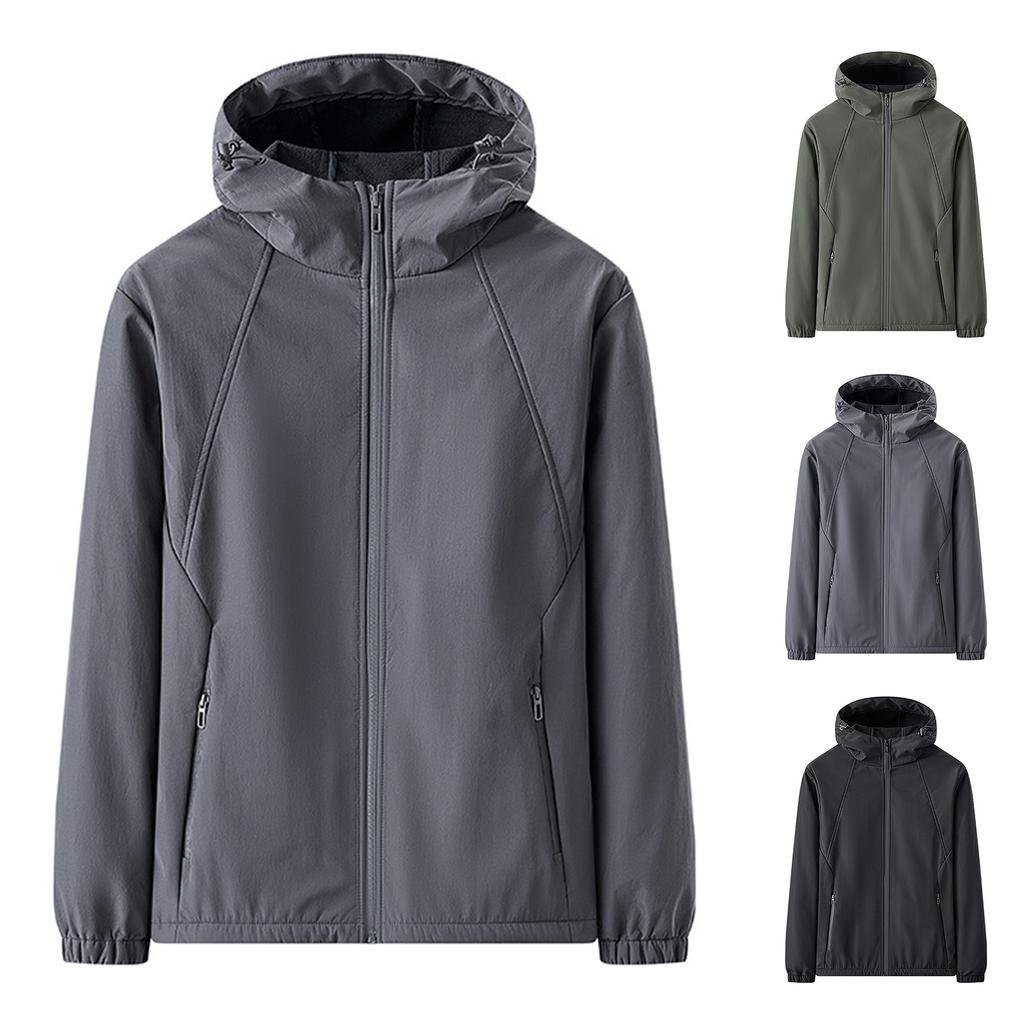 New Windproof, Fleece And Thickened Casual Down Jacket, Waterproof Loose Solid Color Hooded Jacket