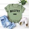 Malfoy1980 Tshirt Magic Movie Inspired Wizard World Shirt Vintage Magic Wizard School Tees Women Draco Malfoy Shirts