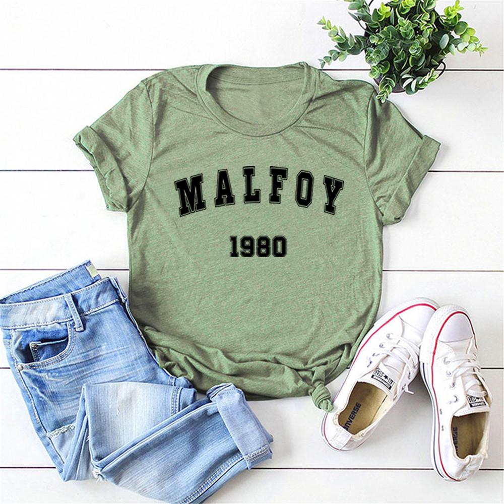 Malfoy1980 Tshirt Magic Movie Inspired Wizard World Shirt Vintage Magic Wizard School Tees Women Draco Malfoy Shirts