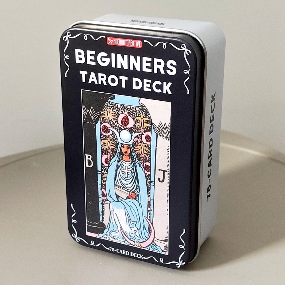 11*6.2cm Beginners Tarot Deck in Tin Box with Guidebook, 78Tarot Cards with Astrology & Numerology Insights