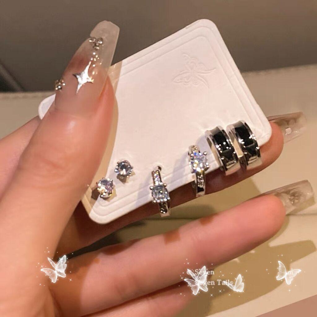 

Набор из 6 предметов, Niche Design Sense, High Sense, Персонализированные серьги, Универсальные серьги, Ежегодные уши Tide