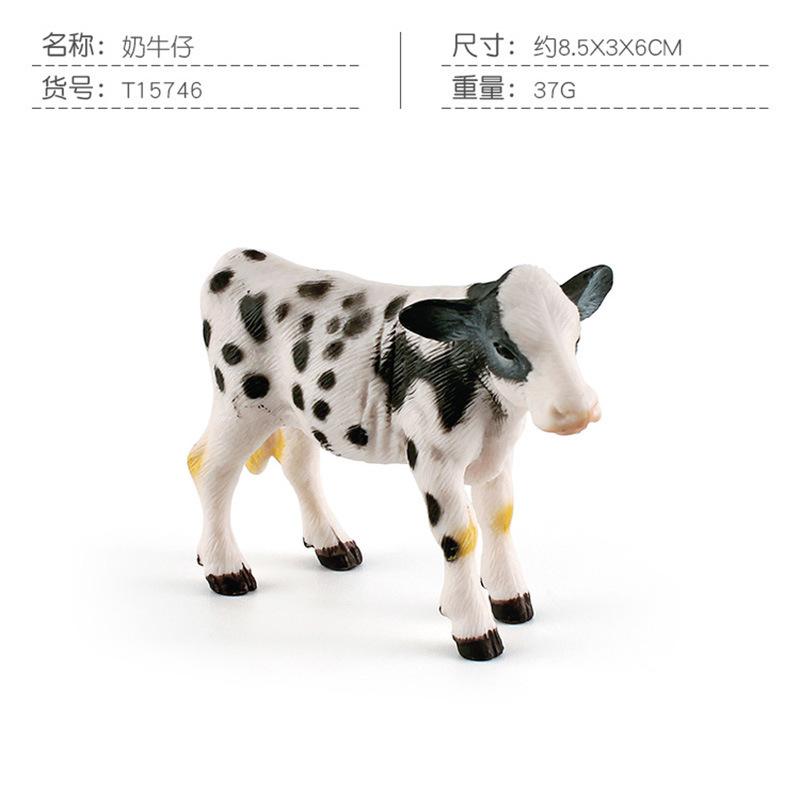 Delightful Farm Pvc Animal Figurines Black Spotted Dairy Cow Yellow Cow Jersey Calf Toys