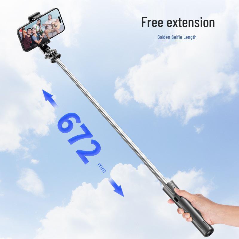 New F01 Anti-Shake Rotating Selfie Stick with Detachable Wireless Remote and Tripod for Travel Photography