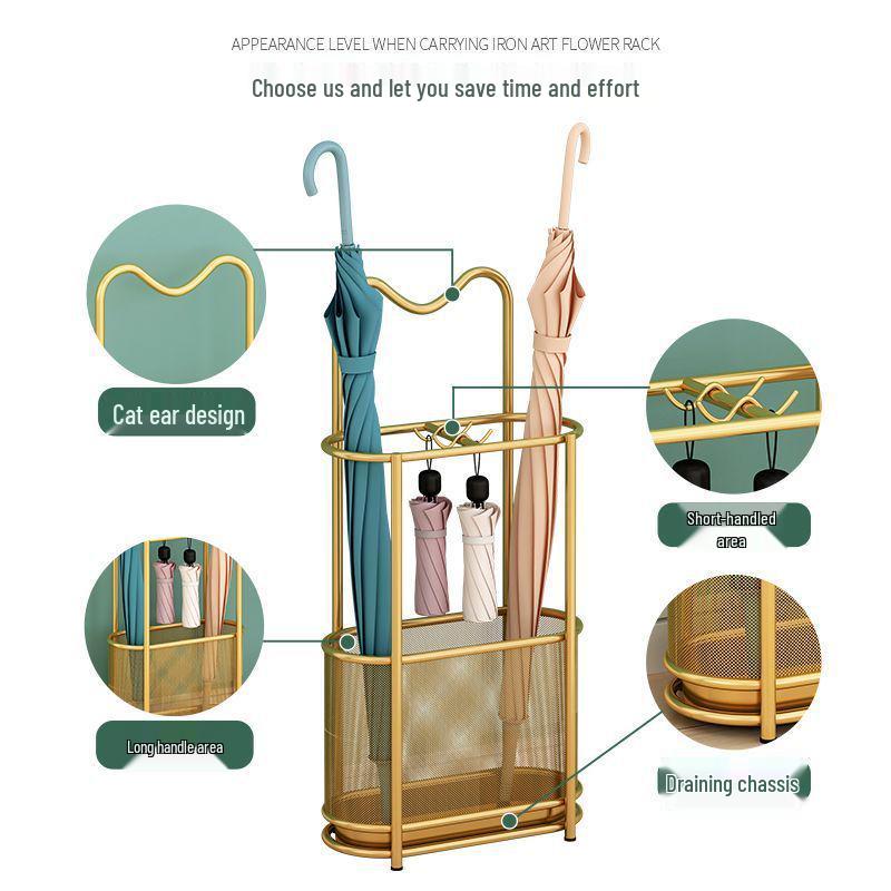 Indoor Umbrella Stand and Storage Rack for Entryway