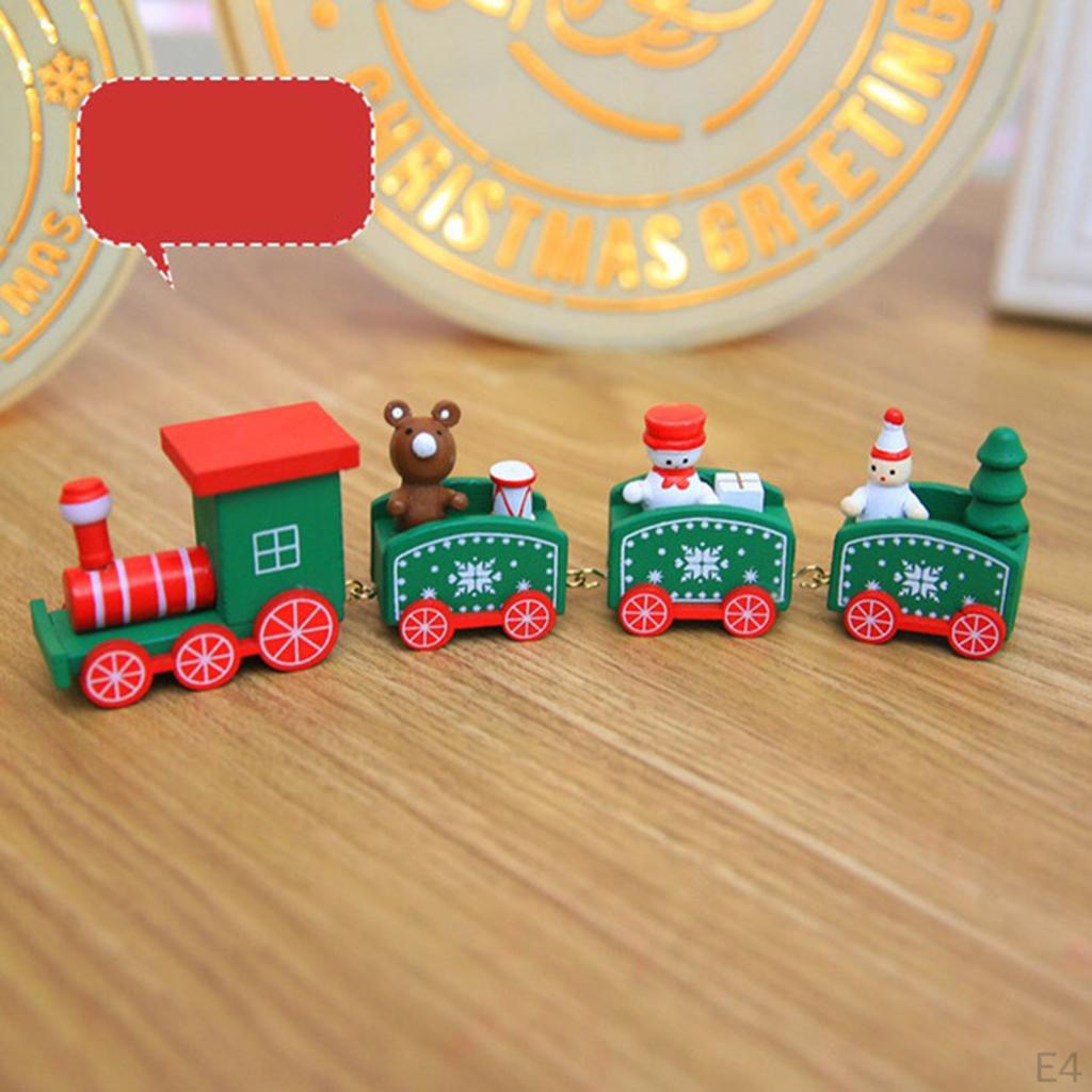 Wooden Train Santa Festival Ornament Decor Christmas Gifts