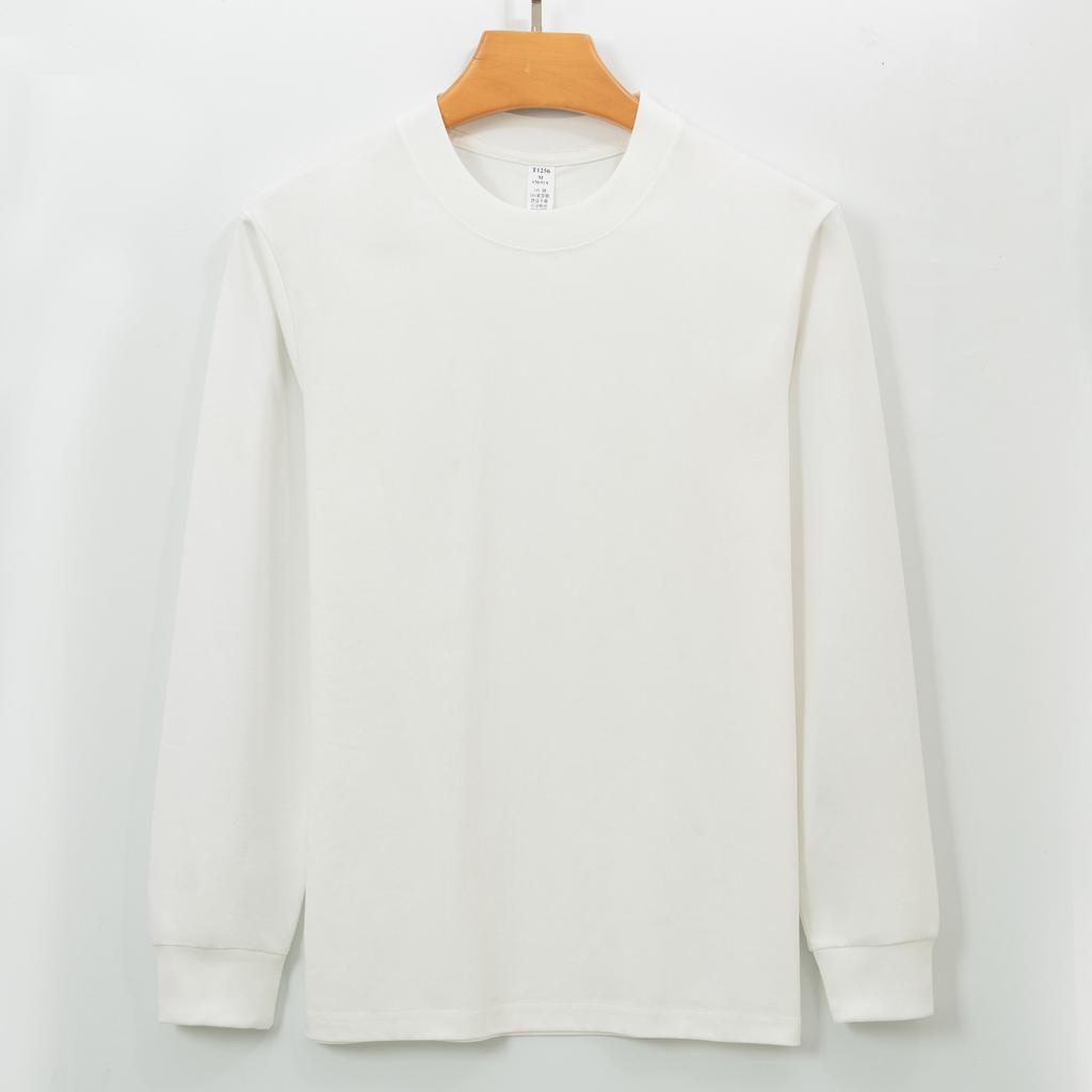 Men Thick Solid Long Sleeve Crew Neck Casual Bottoming T Shirt