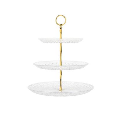 Clear Acrylic Resin Cake Stand for Fruit Afternoon Nordic Style 3-Tier Storage, Desserts, Fruits, Cakes, Tea, Parties, Birthdays, Weddings, Round,