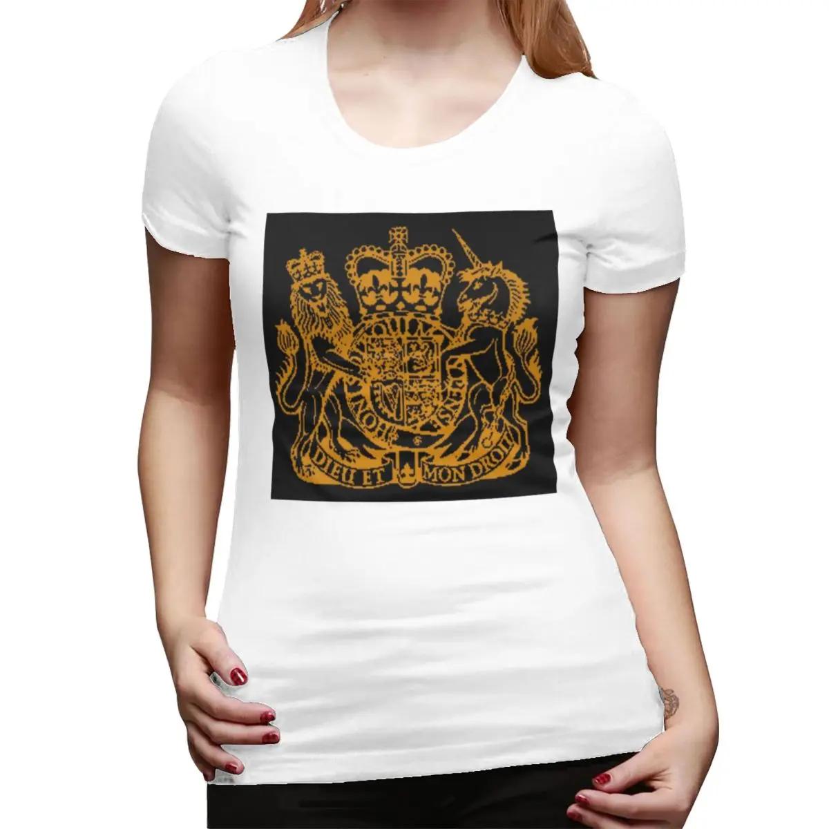 

Elizabeth II Royal Coat Of Arms Emblem TShirt for Women Crew Neck Streetwear T Shirts Womens Tees Short Summer Clothes Tops S