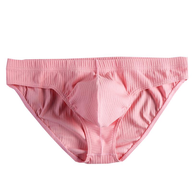 Chiloți bărbați din bumbac pur respirabil cu nervuri, model triunghiular cu design U-Bulge