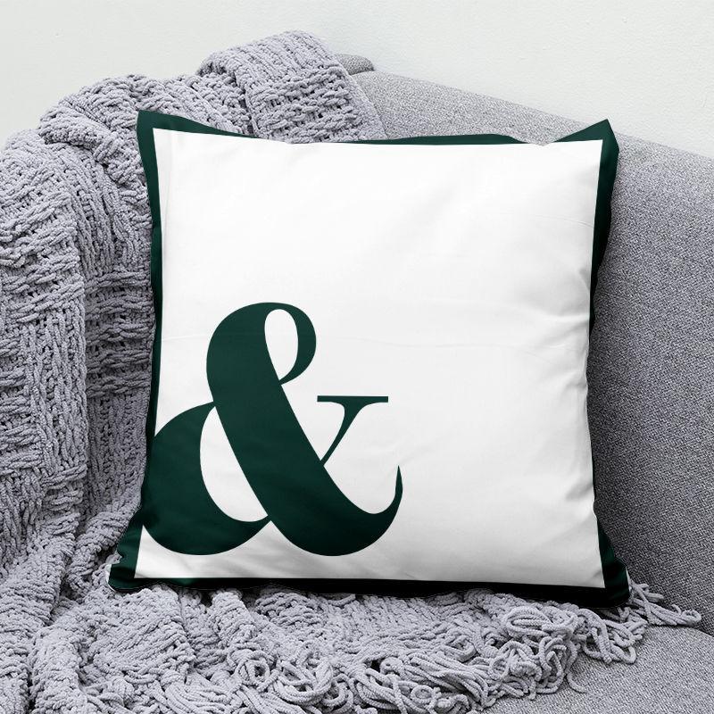 Green Simple Pillow Black and White Geometric Living Room Sofa Office Seat Cushion Cushion