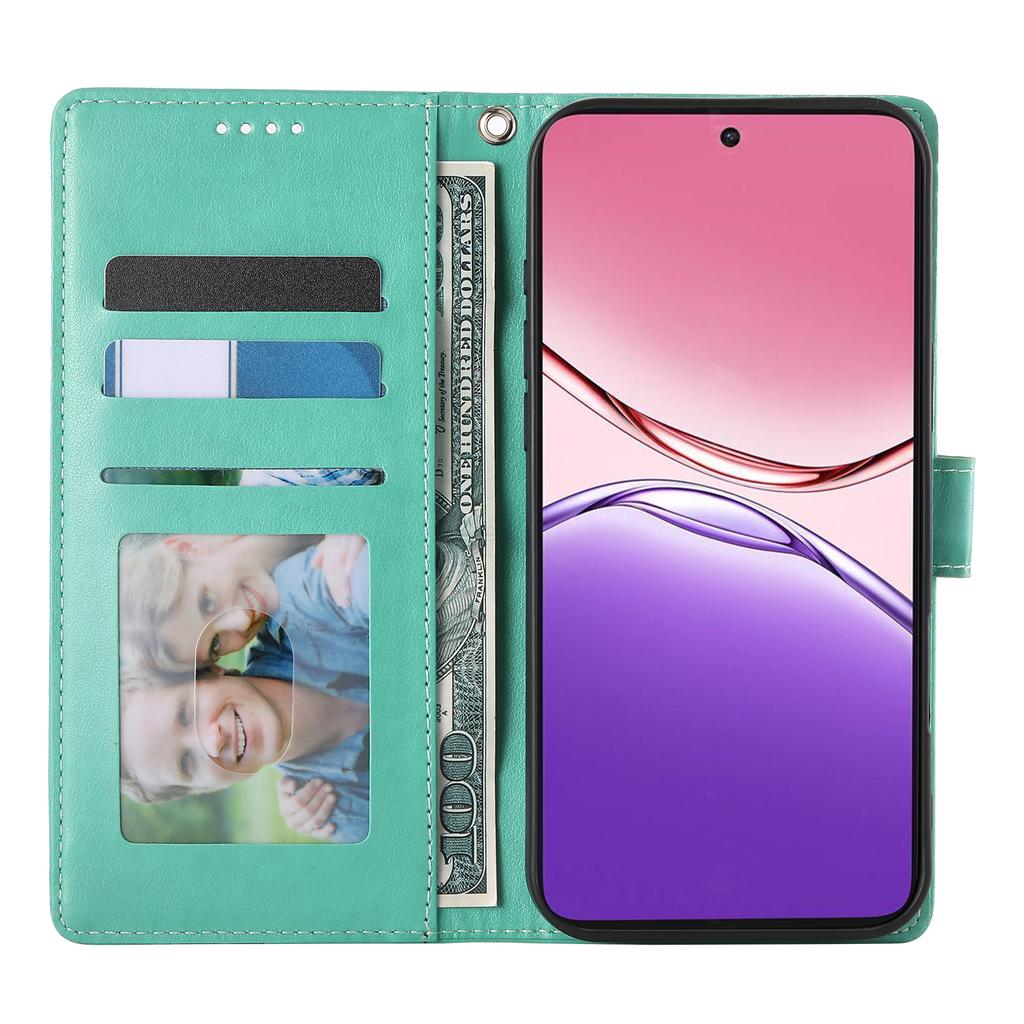 For Oppo A5 5G/A5i Pro 4G Wallet Case Butterfly Floral Imprint PU Leather Phone Cover with Wrist Strap