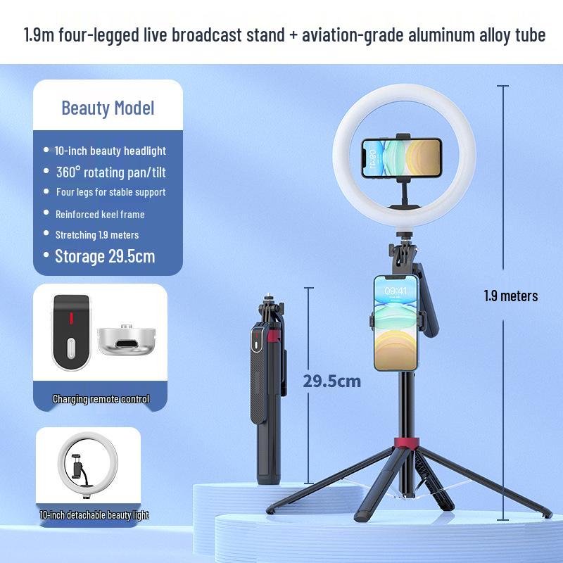 1.8m P185 Anti-Shake Stabilizer Gimbal for GoPro - Multi-Function Selfie Stick & Aluminum Alloy Tripod for Live Broadcast