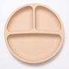 Round Silicone Meal Tray Food-Grade Three-Compartment Suction Cup Design Shatter-Resistant & Heat-Resistant Baby Food Tray