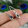 Labradorite Earrings, Labradorite 925 Sterling Silver Gemstone, Two Stone Earring , Handmade Earring, Citrine Dangle Earring, Gift for Her,