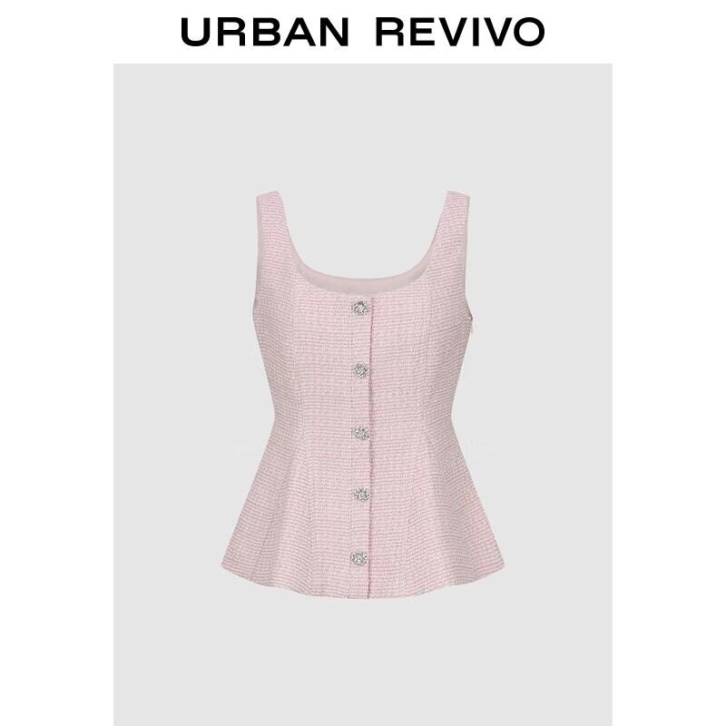 UR Women s Charming Tweed Sleeveless Blouse M