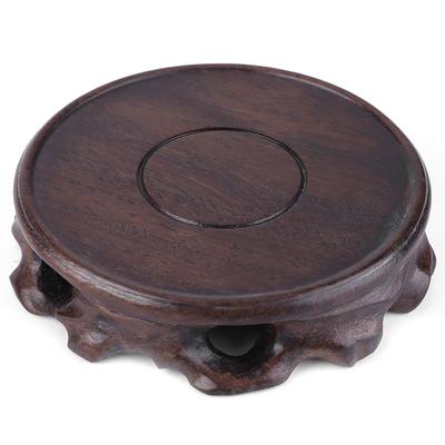 Solid Wood Center Teapot Cushion Tea Tray Teapot Base Wooden Pedestal(black Catalpa )