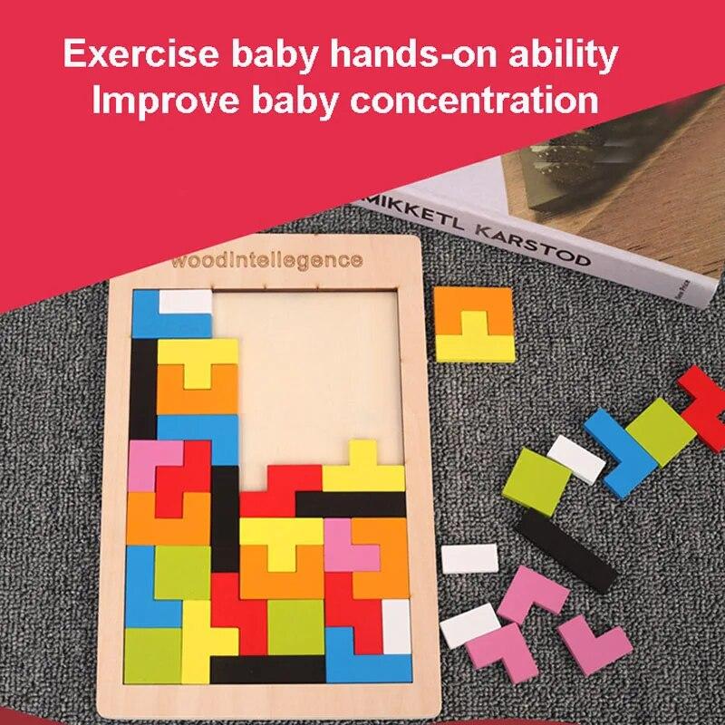 1 Set Wooden Puzzle Thinking Logic Square Toy Puzzle Challenging Burn The Brain Baby Early Education Fun Parent Child Games