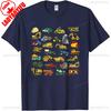 Types Of Construction Excavator Bulldozer Truck Crane Unisex Tshirt Summer Building Blocks Breathable Shirt Common Design Tops