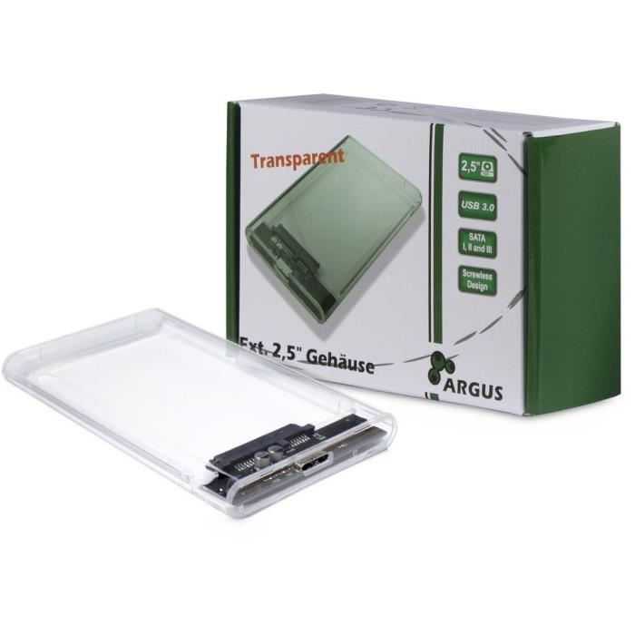 Enceinte HDD - Inter-Tech - GD-25000 - 2.5'' - USB 3.0 - Transparent