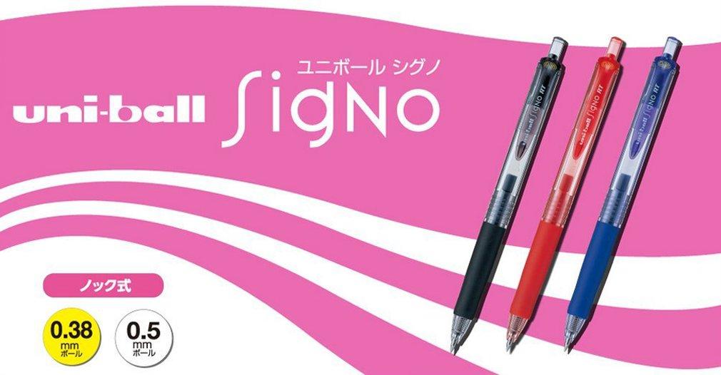 Mitsubishi Pencil Signo RT Ballpoint Pack of 10 Pen, 0.38mm, Black, UMN103.24,