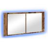 LED Mirror Cabinet Rustic Wood Style 100 X 12 X 45 Cm Engineered Wood