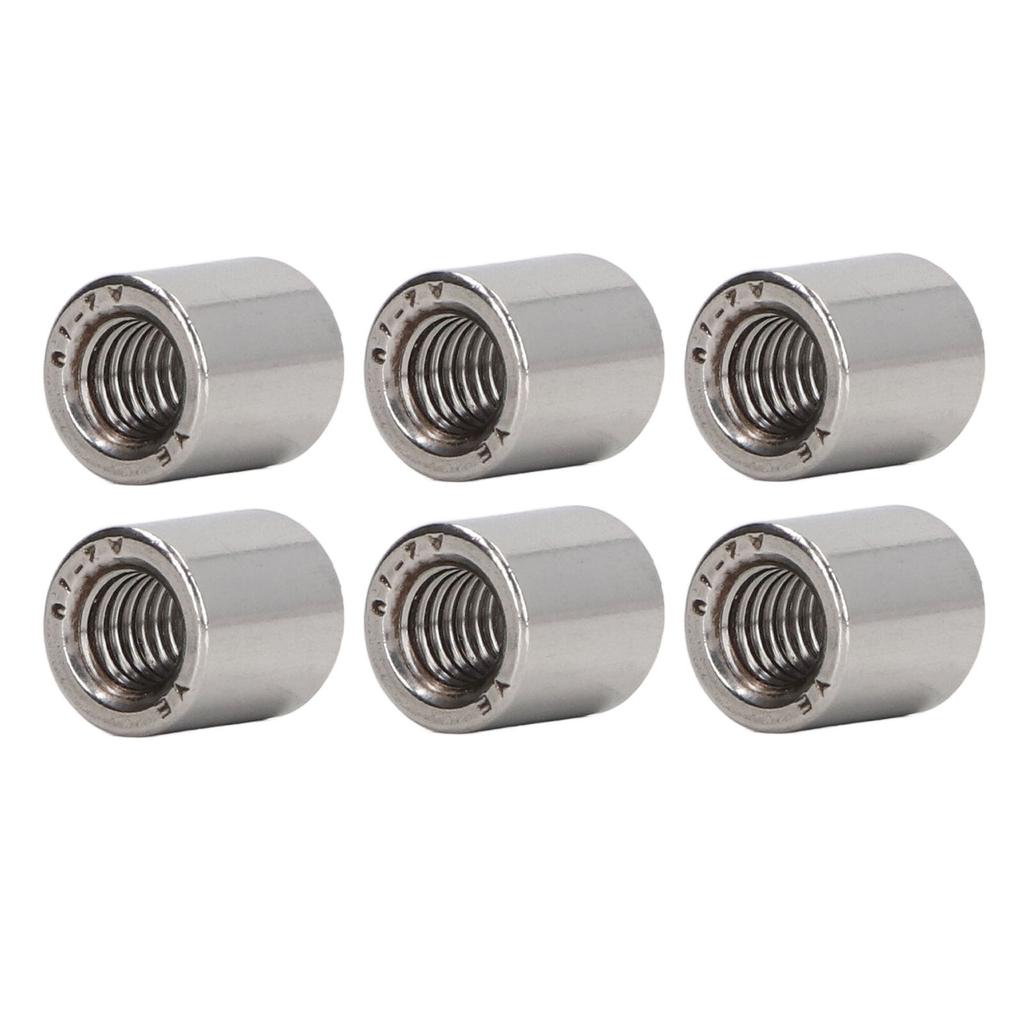 50Pcs Coupling Nut Round Rod Connector 304 Stainless Steel Female Thread M6x1.0 10 L11mm