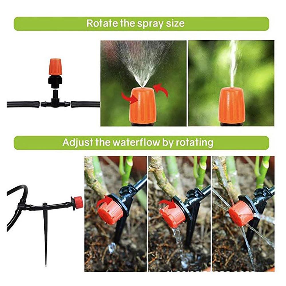 50m Automatic Drip Irrigation System for Plants: Flower Watering Set with Sprinkler