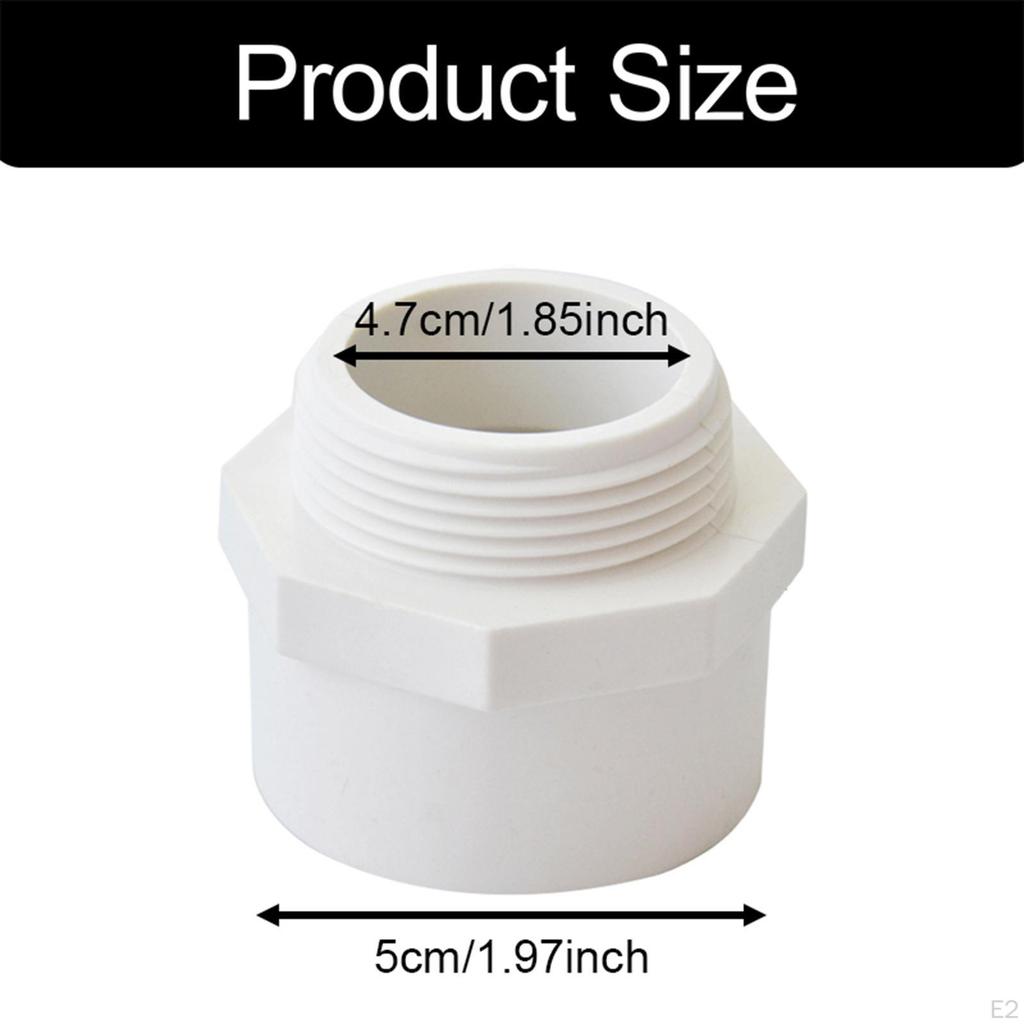 47mm Hose Fitting Male Thread PVC Adapter Connector for Plumbing Connections, Irrigation
