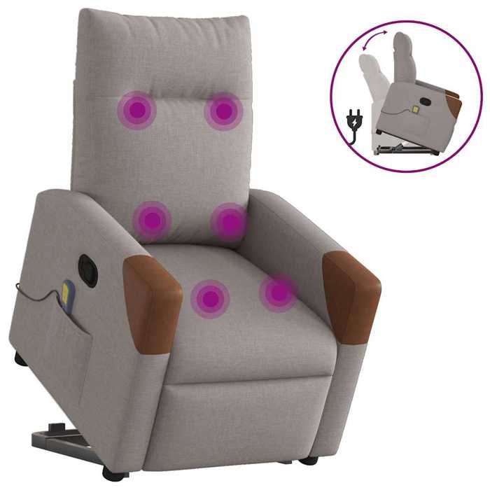 VidaXL Fauteuil inclinable de massage Taupe Tissu 3324019