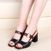 zapatos de mujer women cool black patent leather peep toe square heel shoes lady casual comfort office work shoes sapatos ab260
