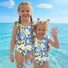 Girls One Piece Swimsuit Floral Print Sleeveless Summer Beachwear Kids Swimwear Comfortable Fit Lightweight Fabric