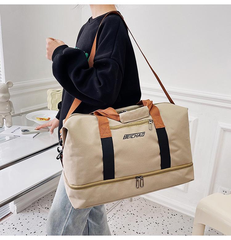 Large Capacity Water-repellent Travel Bag with Wet/Dry Separation & Shoe Compartment