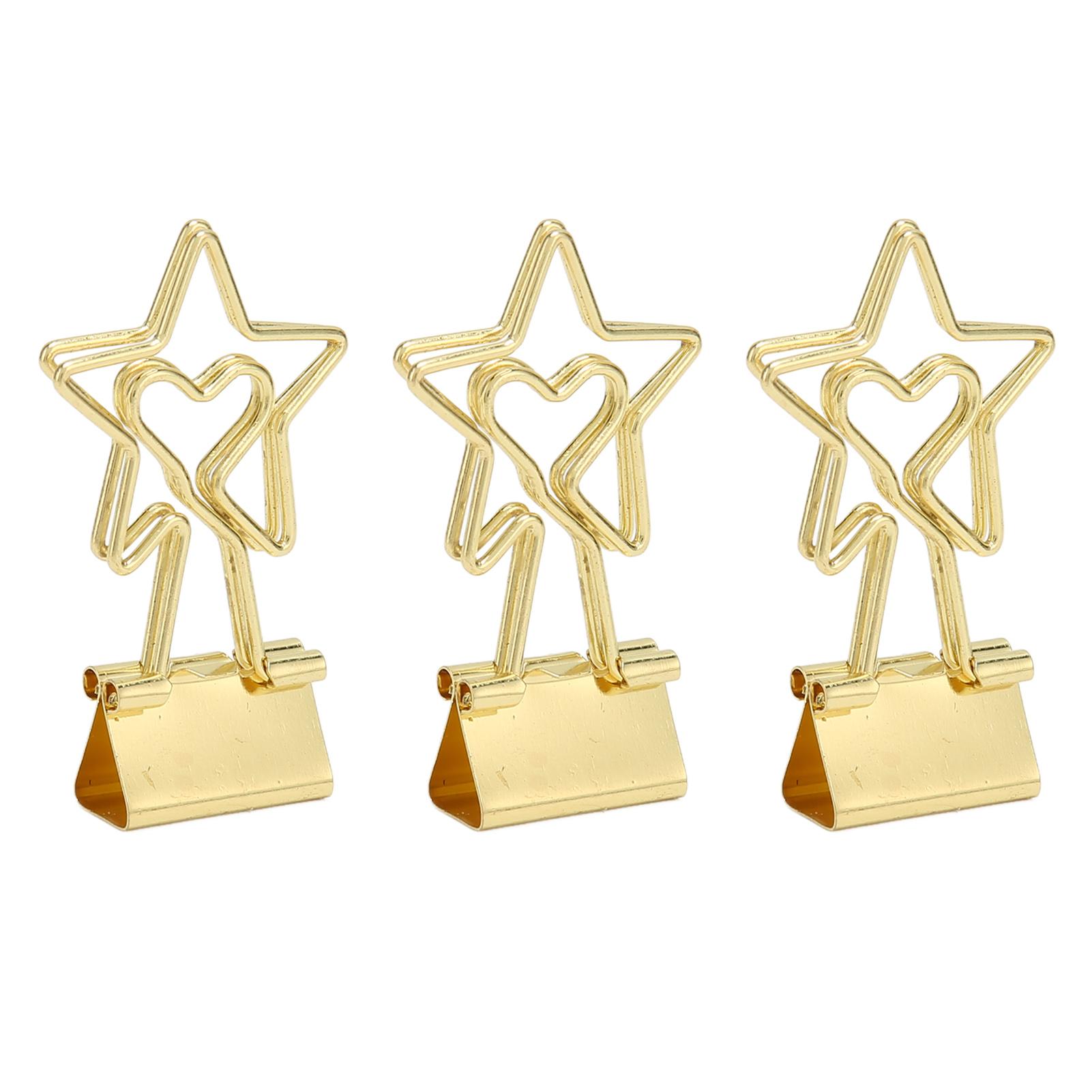 

100 шт. зажимов для бумаги в форме звезды, полые длинные канцелярские зажимы для школьного офиса
