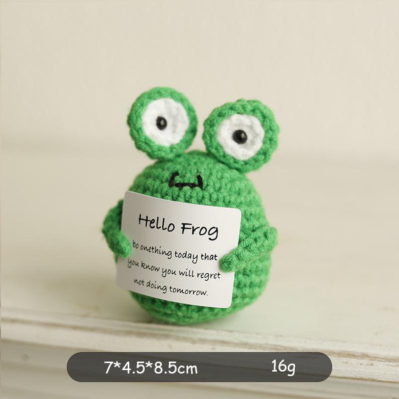 Mini Positive Energy Potatoes Hug Pocket Handmade Plush Wool Knitting Doll With Card Funny Christams Gifts Home Room Decoration