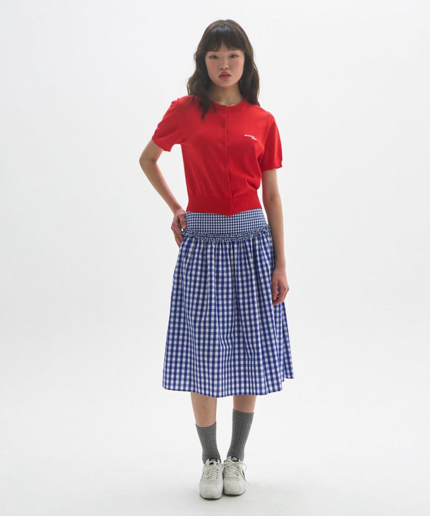 Moon Sun M.C Gingham Check Ruffle Full Skirt / Blue