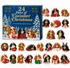 24-Tage Cavalier King Charles Welpen Weihnachtskalender Sammlerhundfiguren Set Feiertagsgeschenkbox Niedliche Dekoration