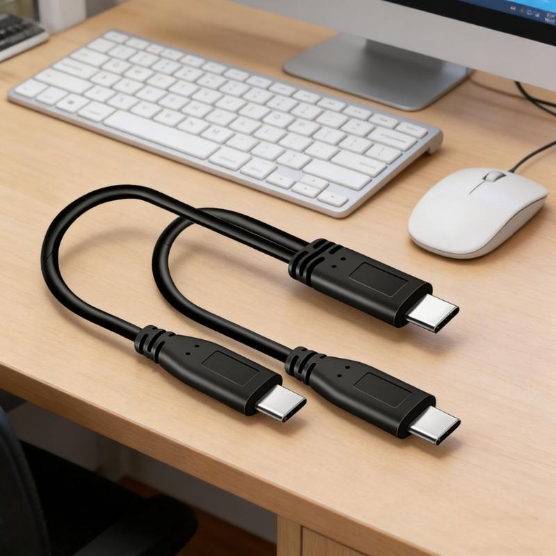 Type C to Double Type C Chargers Cable 5V 3A Power Delivery 15W Fast Charging Cable  for Phones Tablets 30cm Length