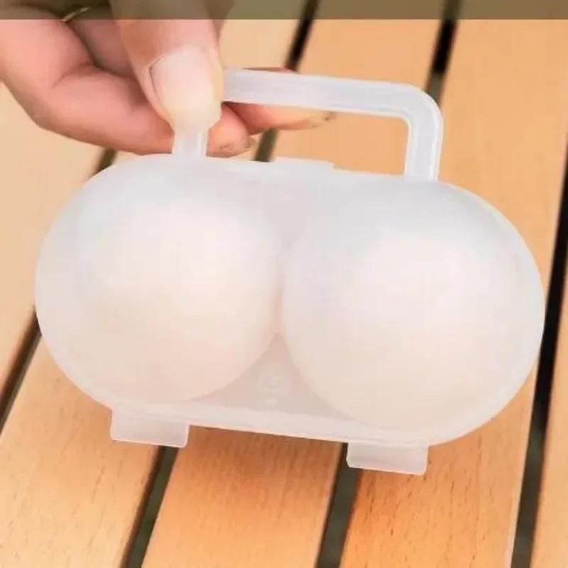 Two Compartment Outdoor Portable Egg Box Shockproof Drop Resistant Transparent Egg Holder Anti Crushing Picnic Camping Egg-Box
