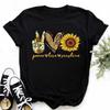 Maycaur Women's T-shirt Casual Sunflower Butterfly Pattern Print Comfortable Casual Women's Clothing Black Top Aesthetic Clothes