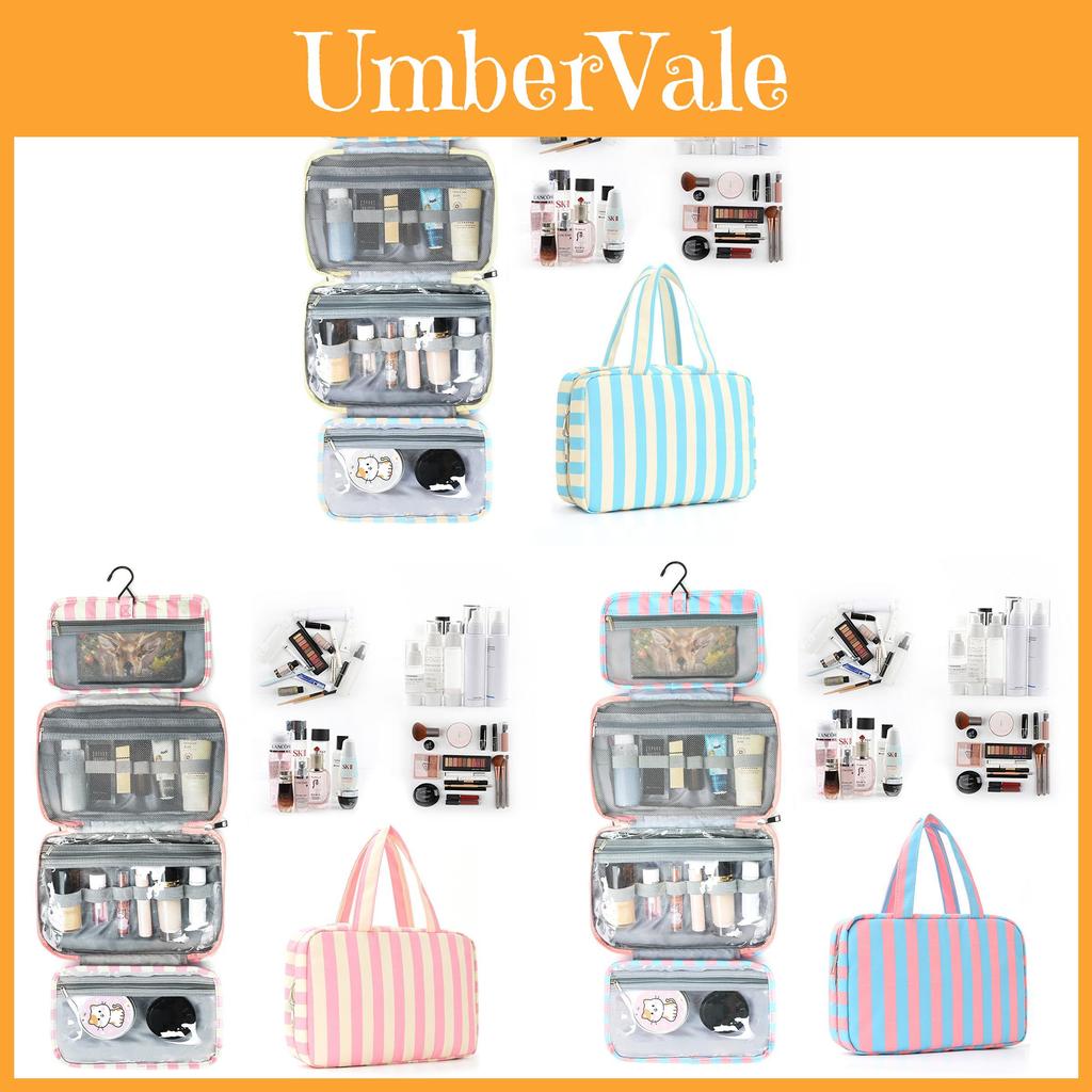 Large Capacity Travel Cosmetic Organizer With Zipper Closure For Makeup And Toiletries