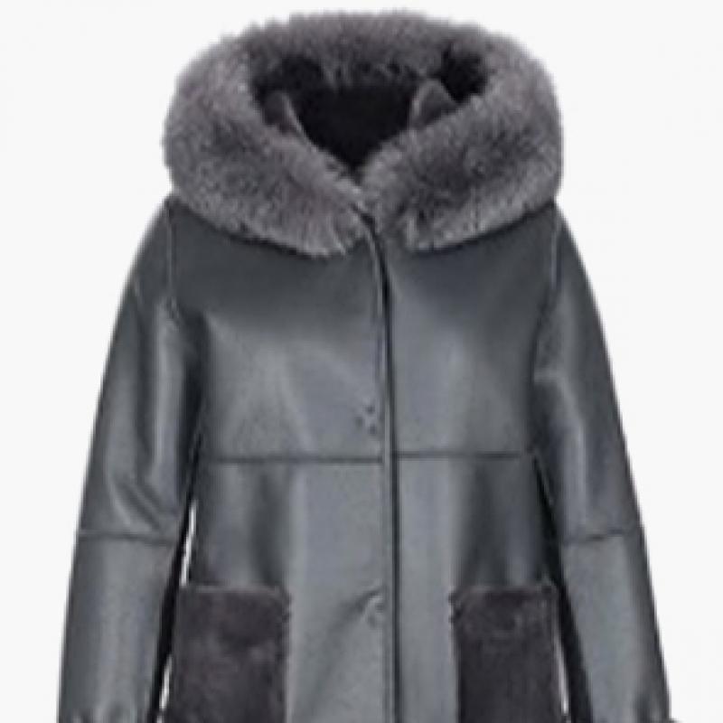 La Belle Shinyoung Fur Napa Fox Hood Reversible Long Coat Lb115ct