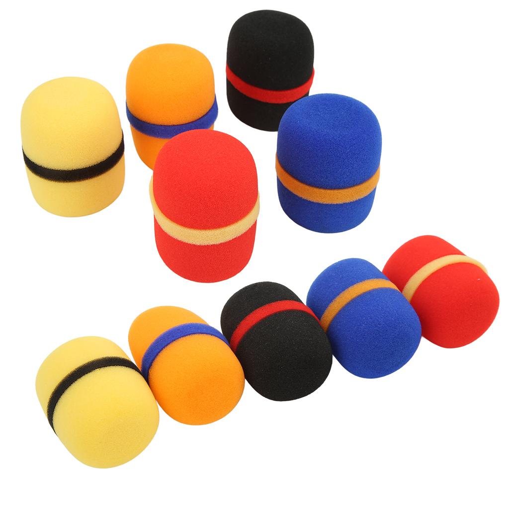 10Pcs Microphone Cover Thick Soft Sponge Dustproof Various Colors Good Elasticity Microphone Windscreen Foam Cover