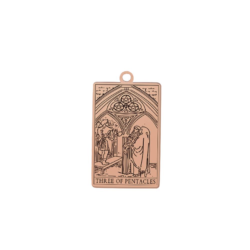 Dawapara Tarot Pendant for Necklaces Earings Suit of Pentacles Spiritual Jewelry Stainless Steel Charms for Jewelry Making
