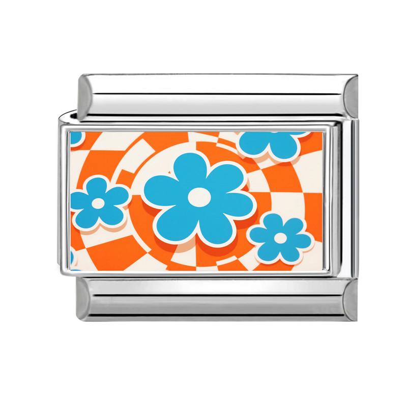 New Brilliant Colorful Flower Butterfly Series Italian Charm Links Fit 9mm Stainless Steel Bracelet Women Men DIY Making Jewelry