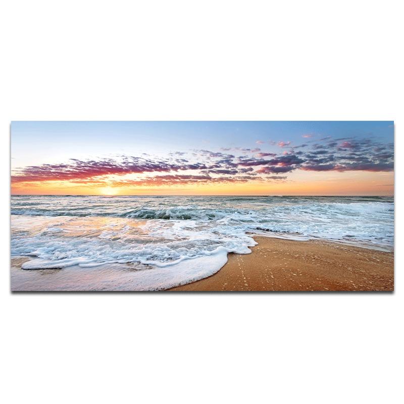 

Beach Sunset Wall Art Плакати Великий пейзаж Картина на полотні Друк Nordic Forest Trees Настінне зображення для домашнього декору 20x30cm глибокий лимонного кольору