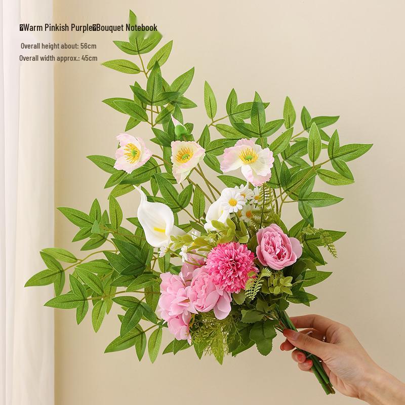 Elegant High-End Artificial Flowers with Ceramic Vase Decor – Luxurious Living Room Arrangement